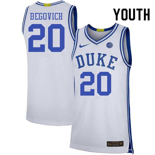 Youth #20 Neal Begovich Duke Blue Devils College Basketball Jerseys Stitched Sale-White